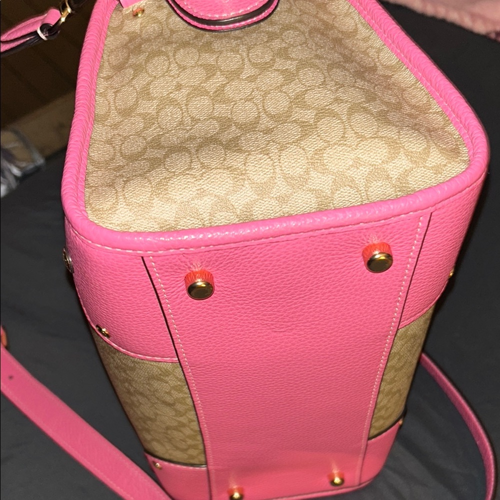 Coach Pink and Tan Women's Bag - Picture 4 of 6